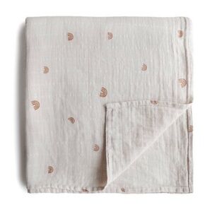 Mushie Organic Cotton Rainbow Swaddle